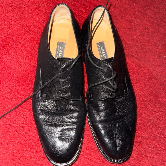 Bally Men\'s Classic Black Leather Oxfords main image 4